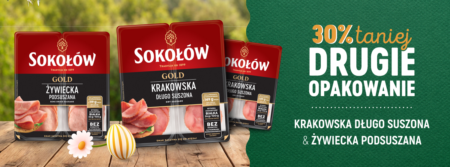 Sokołów kiełbasy Krakowska i Żywiecka 2x50g - drugi -30%