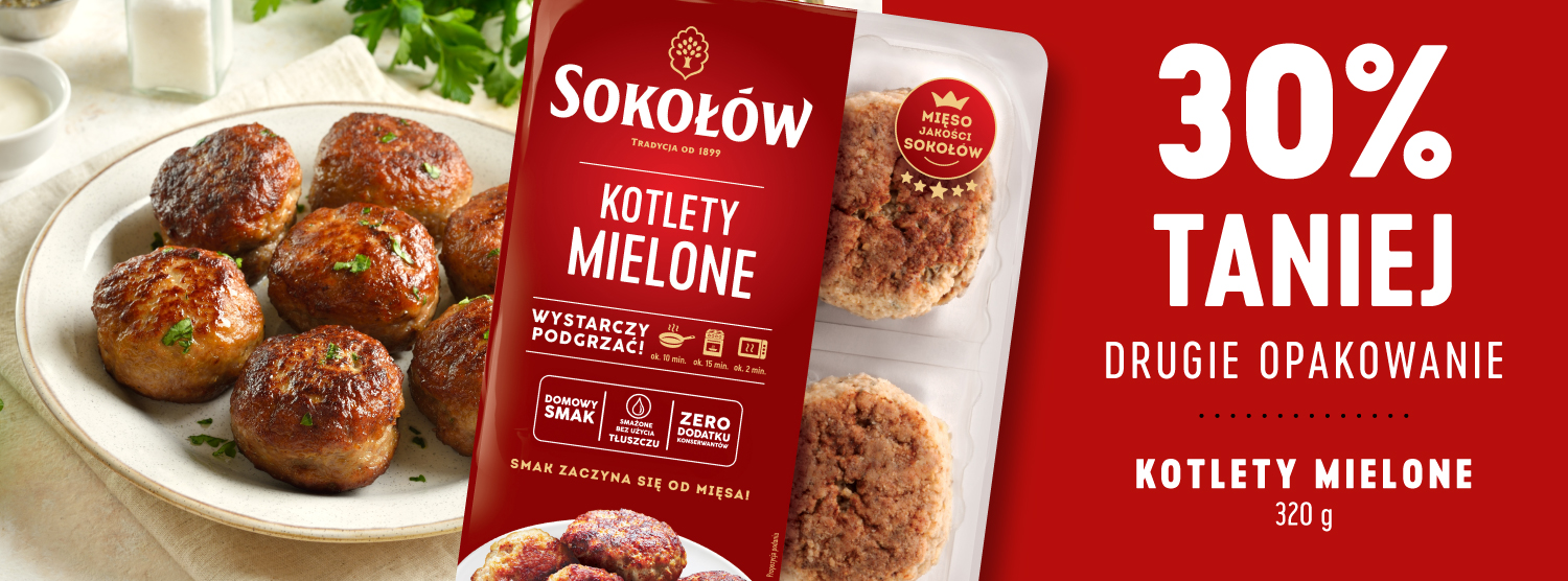Sokołów Kotlety Mielone 320g - drugie opakowanie 30% taniej przy zakupie 2