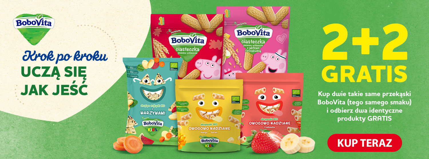 Bobovita przekąski - kup dwa takie same produkty, kolejne dwa otrzymasz gratis