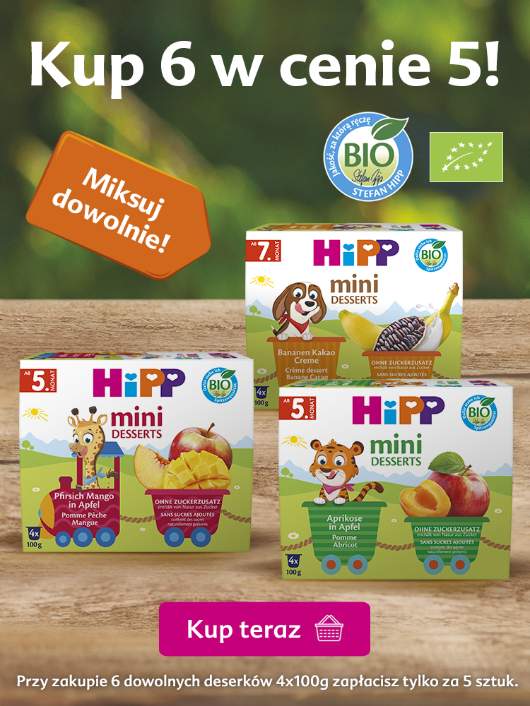 Hipp deserki 4 x 100 g - kup 6 w cenie 5