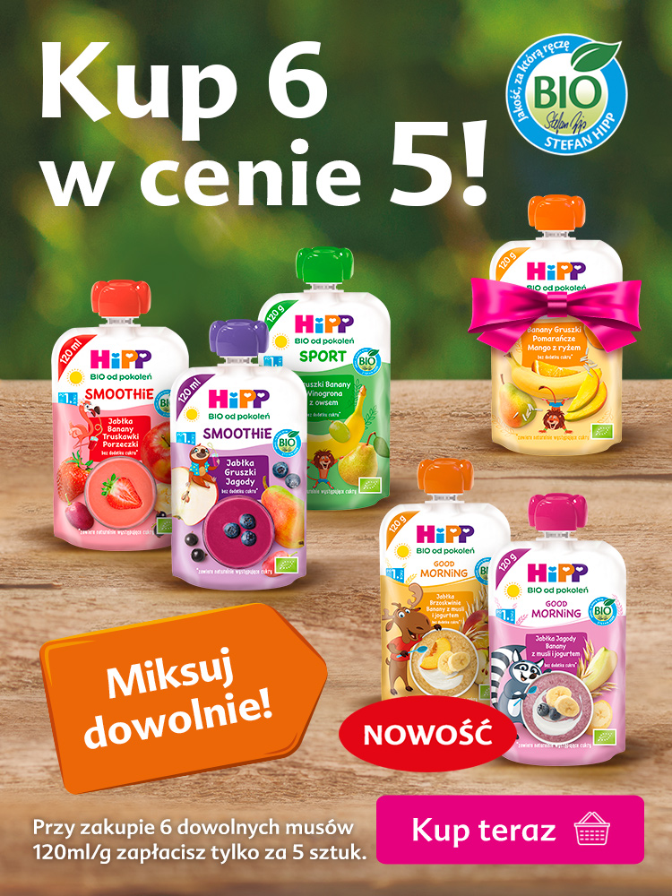 Hipp musy 120 g - kup 6 w cenie 5