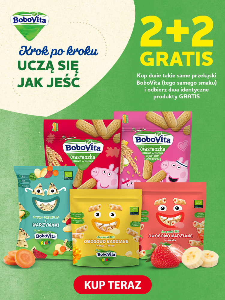 Bobovita przekąski - kup dwa takie same produkty, kolejne dwa otrzymasz gratis